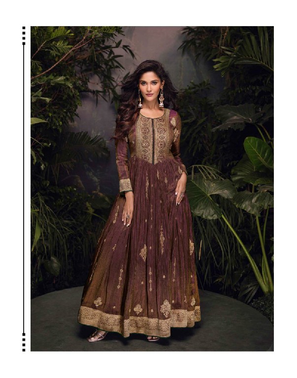 sayuri designer lakshita viscose jacquard silk party wear gown with dupatta