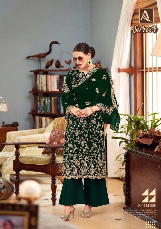 alok suits suroor velvet designer winter wear unstitch ladies suits