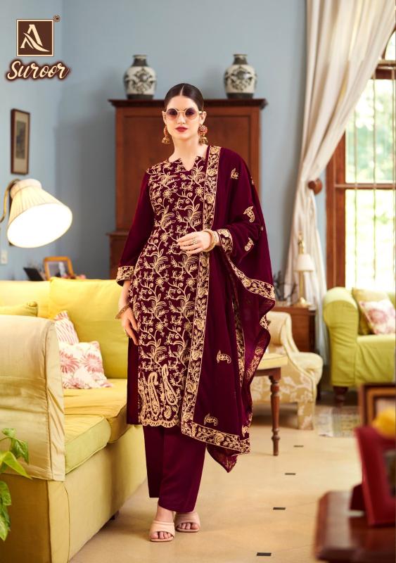 alok suits suroor velvet designer winter wear unstitch ladies suits