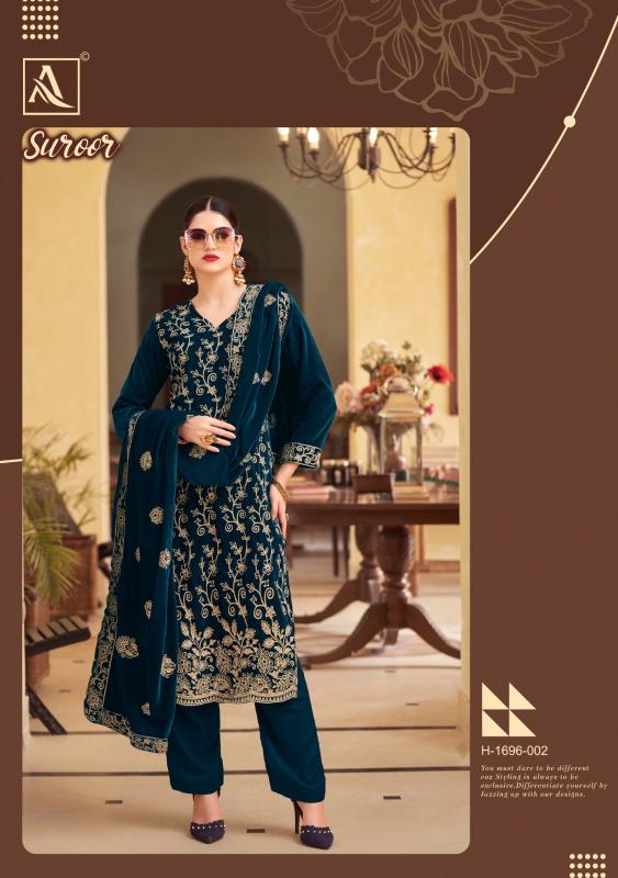 alok suits suroor velvet designer winter wear unstitch ladies suits