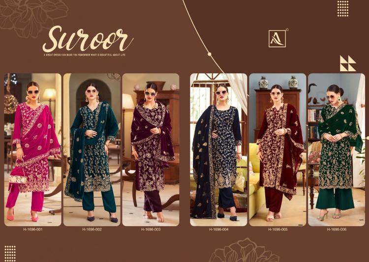 alok suits suroor velvet designer winter wear unstitch ladies suits