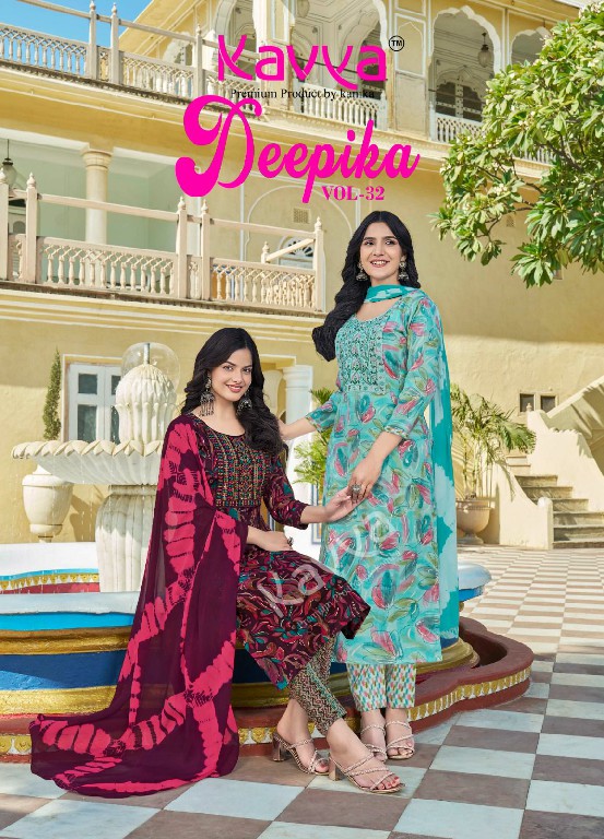 deepika vol 32 by kavya embroidery capsule fullstitch plus size suits