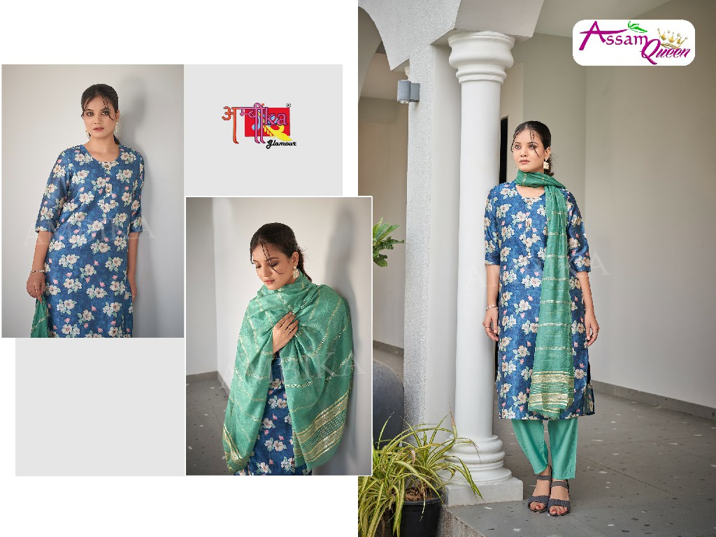 ambika assam queen part 2 digital printed combo readymade 3pcs suits