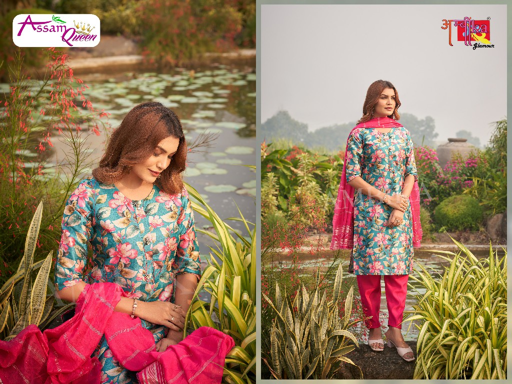 ambika assam queen part 2 digital printed combo readymade 3pcs suits