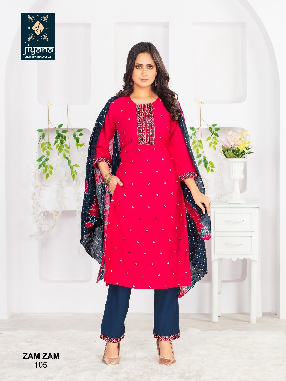 zam zam by jiyana embroidery work mango silk readymade ladies suits