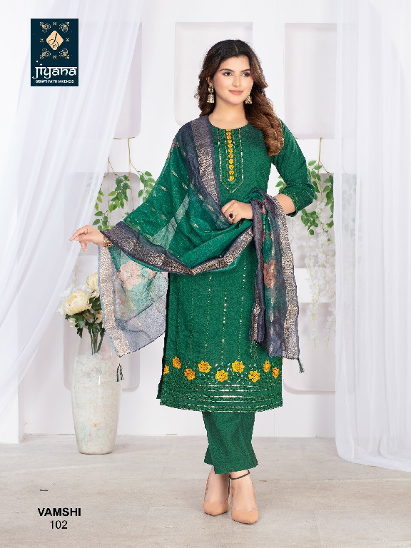 jiyana vamshi embroidery work vertican readymade ladies suits