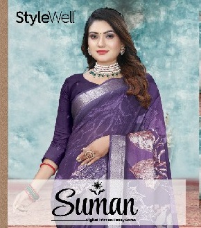 Stylewell Suman Wholesale Ruby Jari Fabrics Indian Sarees