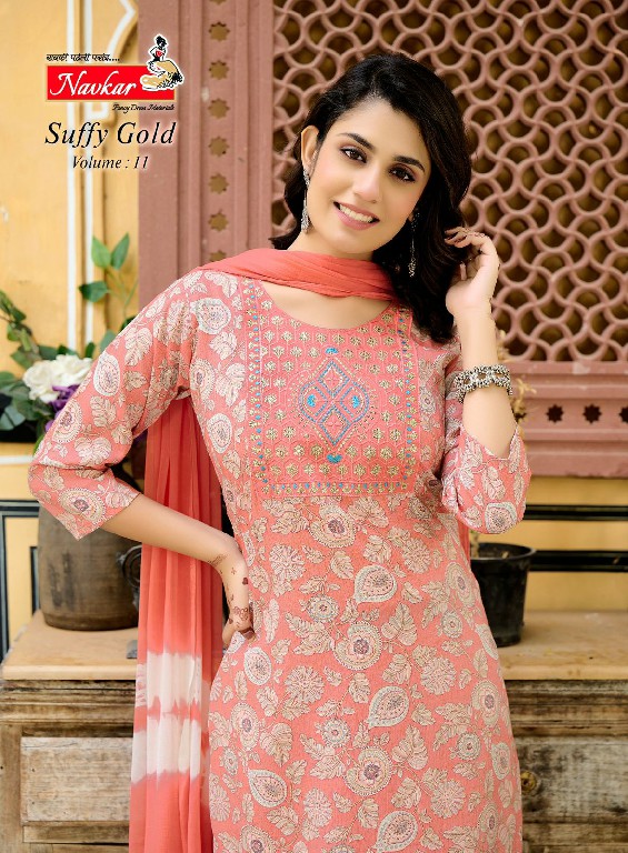 NAVKAR SUFFY GOLD VOL 11 FANCY READYMADE CASUAL 3PCS SET CATALOG