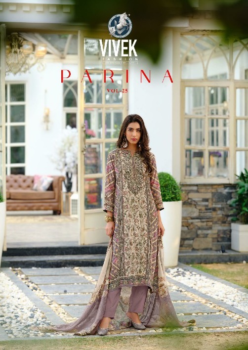 VIvek Parina Vol-25 Wholesale Pure Natural Crepe With Handwork Salwar Suits