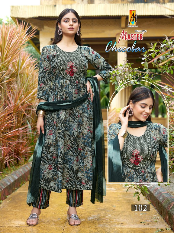 Master Chocobar Wholesale Ghera Kurtis With Pant And Dupatta