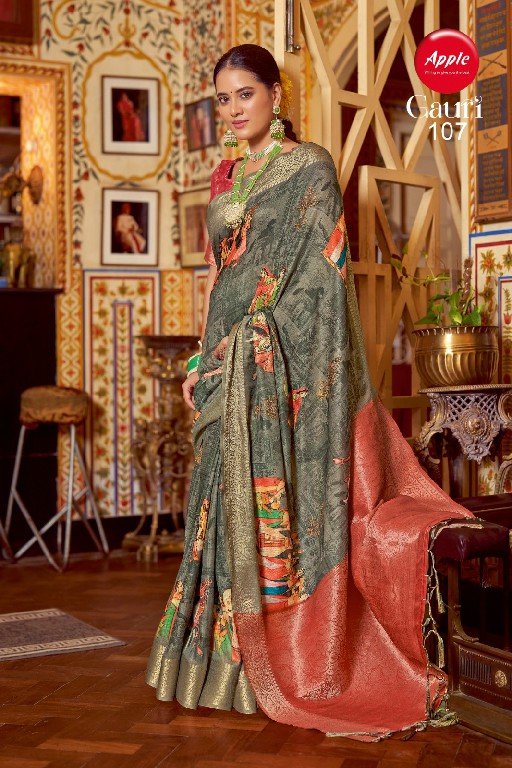 Apple Gauri Wholesale Smooth Silk Ethnic Indian Sarees