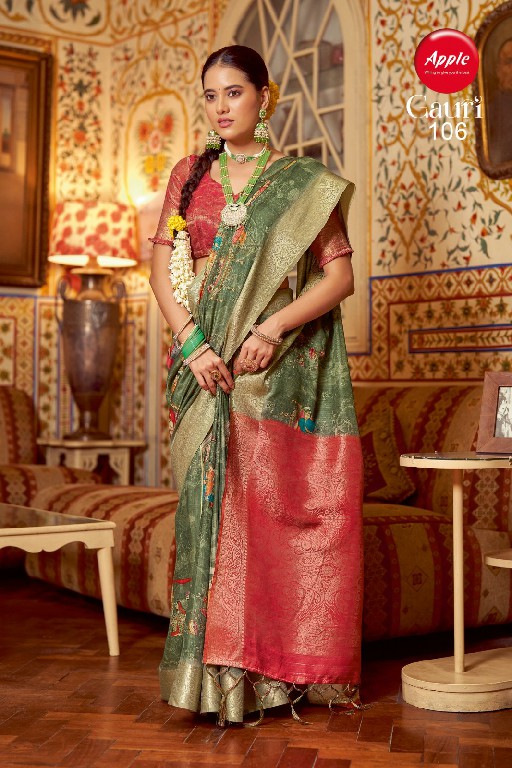 Apple Gauri Wholesale Smooth Silk Ethnic Indian Sarees