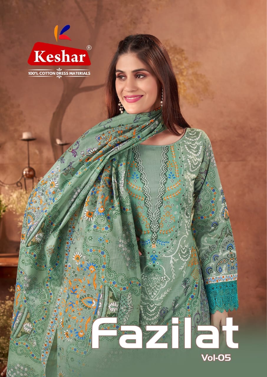 Keshar Fazilat Vol-5 Wholesaler Cotton Karachi Dress Material