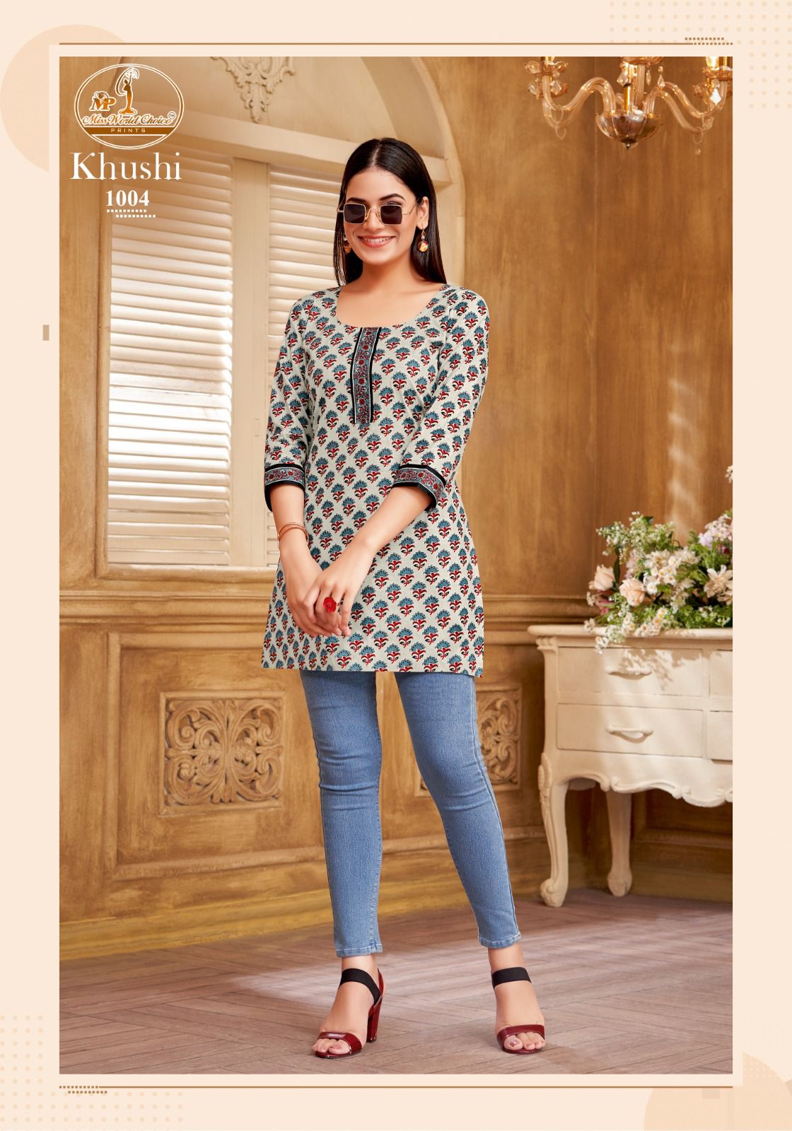 Miss World Khushi Vol-1 Wholesale Fancy Top Cotton Printed Short Tops