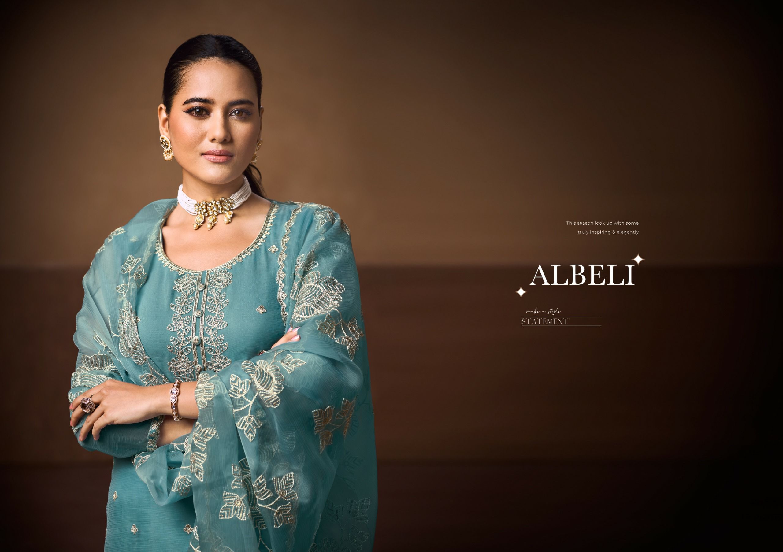 Shree Shalika Albeli Wholesale Soft Organza Party Wear Suits