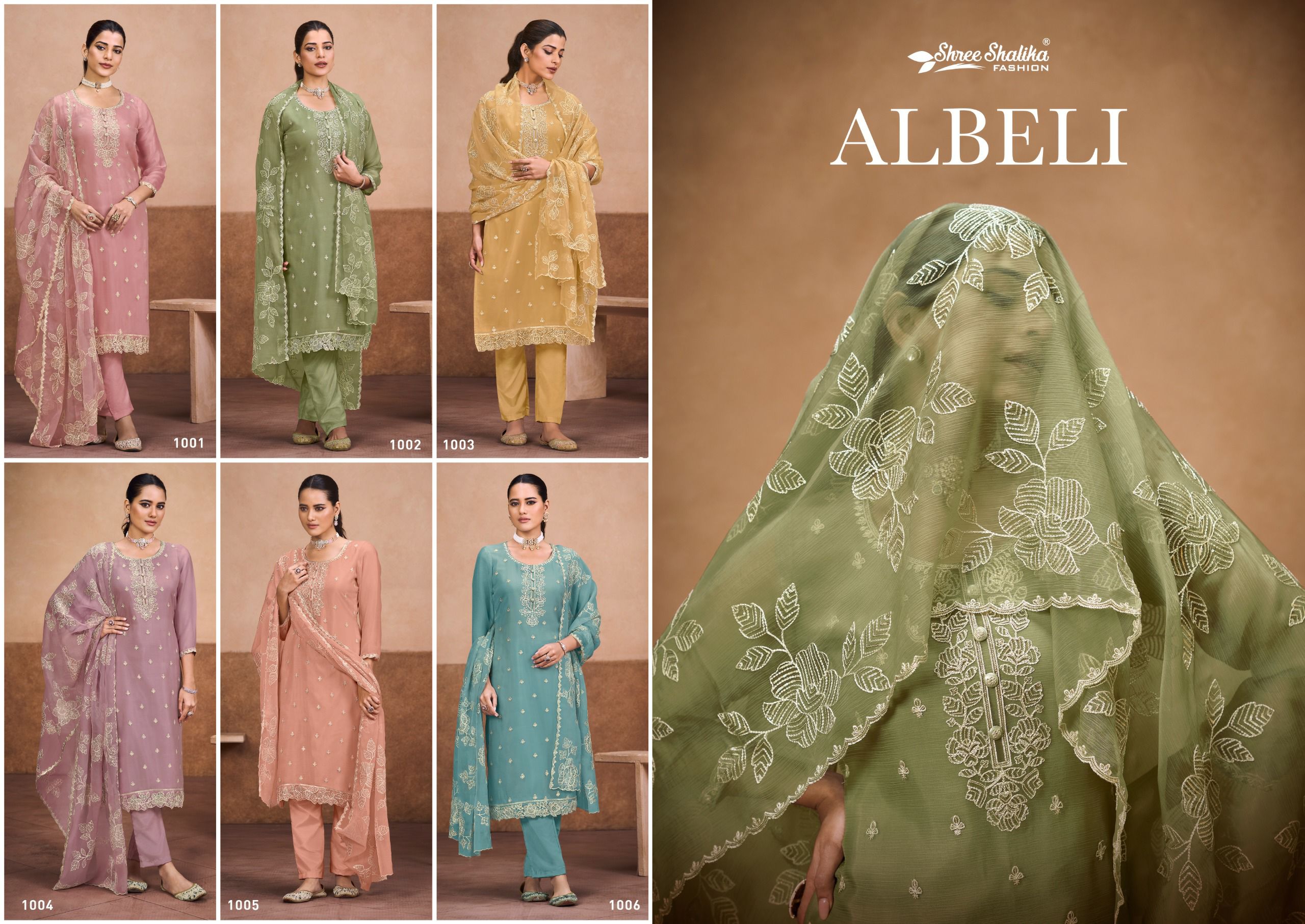 Shree Shalika Albeli Wholesale Soft Organza Party Wear Suits