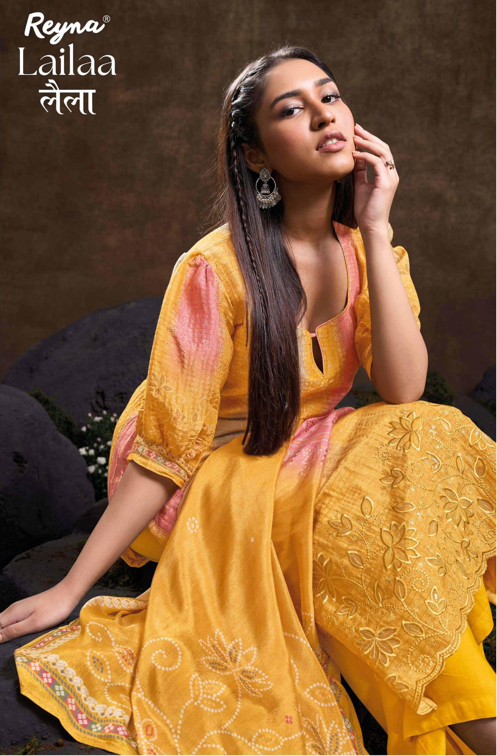 Reyna Lailaa Wholesale Pure Vintage Silk With Embroidery Designer Suits