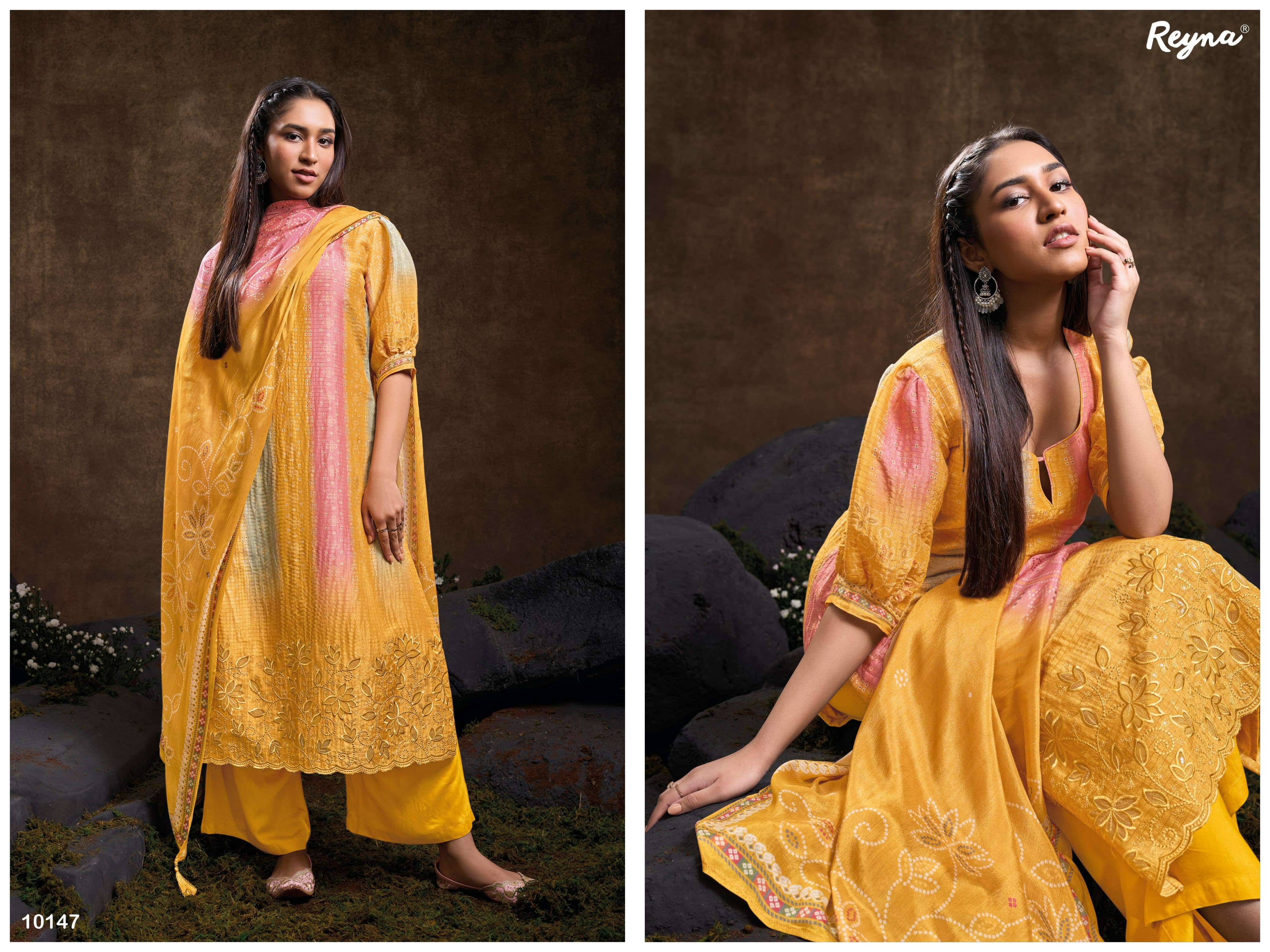 Reyna Lailaa Wholesale Pure Vintage Silk With Embroidery Designer Suits