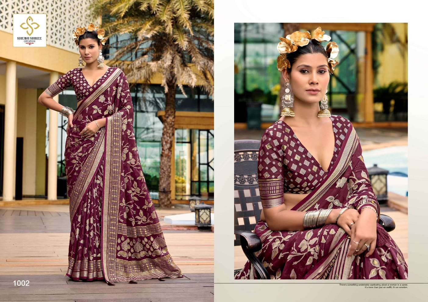 Shubh Shree Creation Barkha Vol-2 Wholesale Dull Moss Brasso Designer Sarees