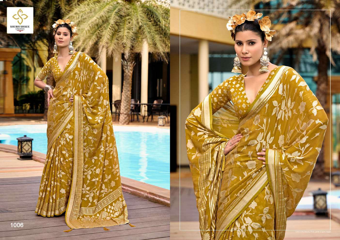 Shubh Shree Creation Barkha Vol-2 Wholesale Dull Moss Brasso Designer Sarees