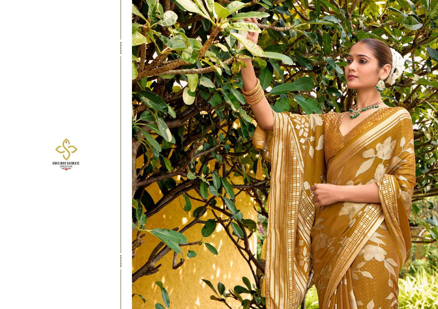 Shubh Shree Creation Barkha Vol-1 Wholesale Dull Moss Brasso Designer Sarees