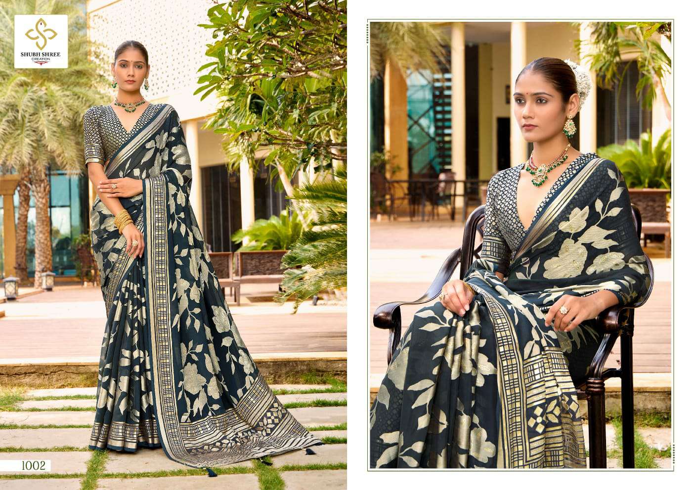 Shubh Shree Creation Barkha Vol-1 Wholesale Dull Moss Brasso Designer Sarees