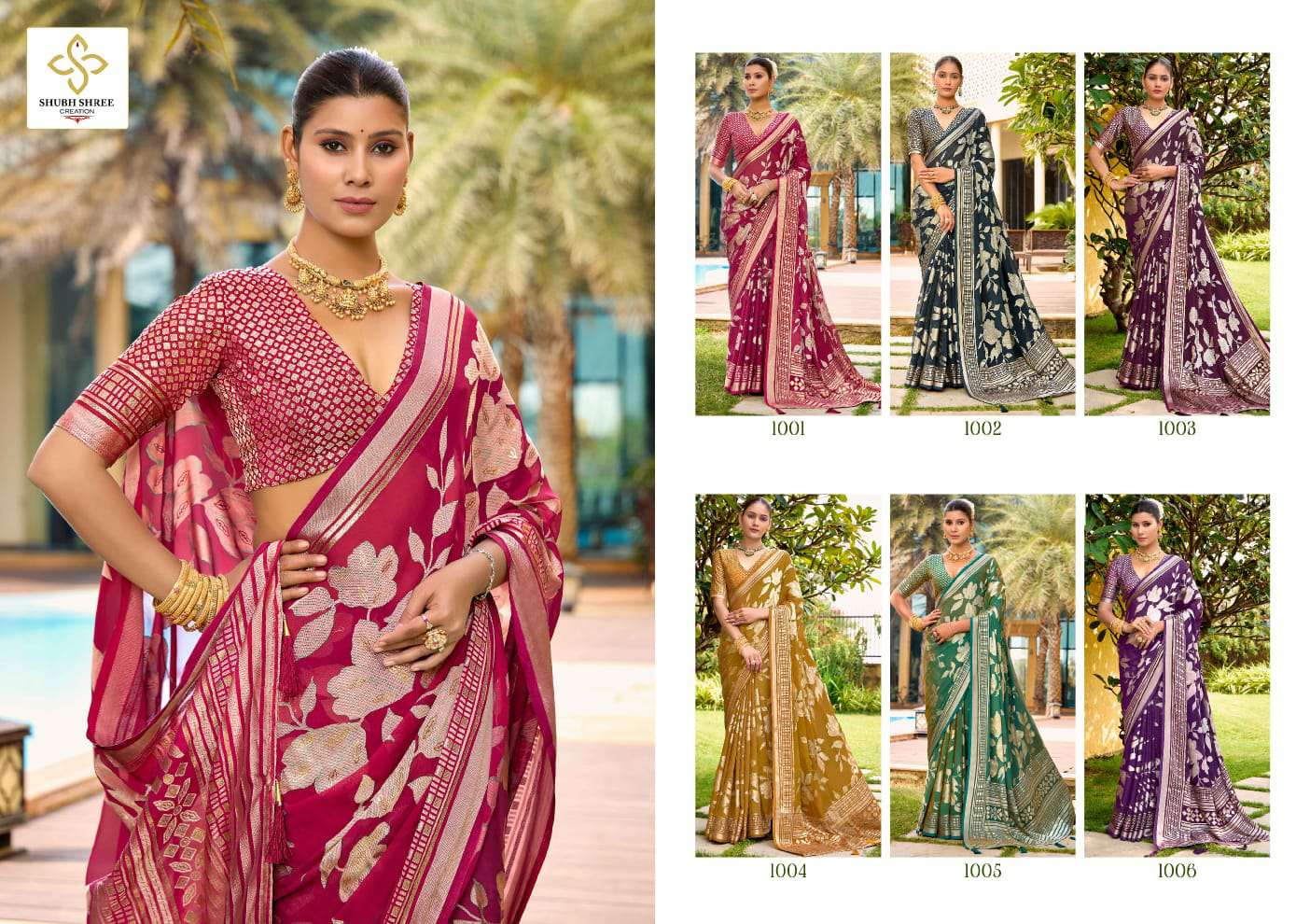 Shubh Shree Creation Barkha Vol-1 Wholesale Dull Moss Brasso Designer Sarees