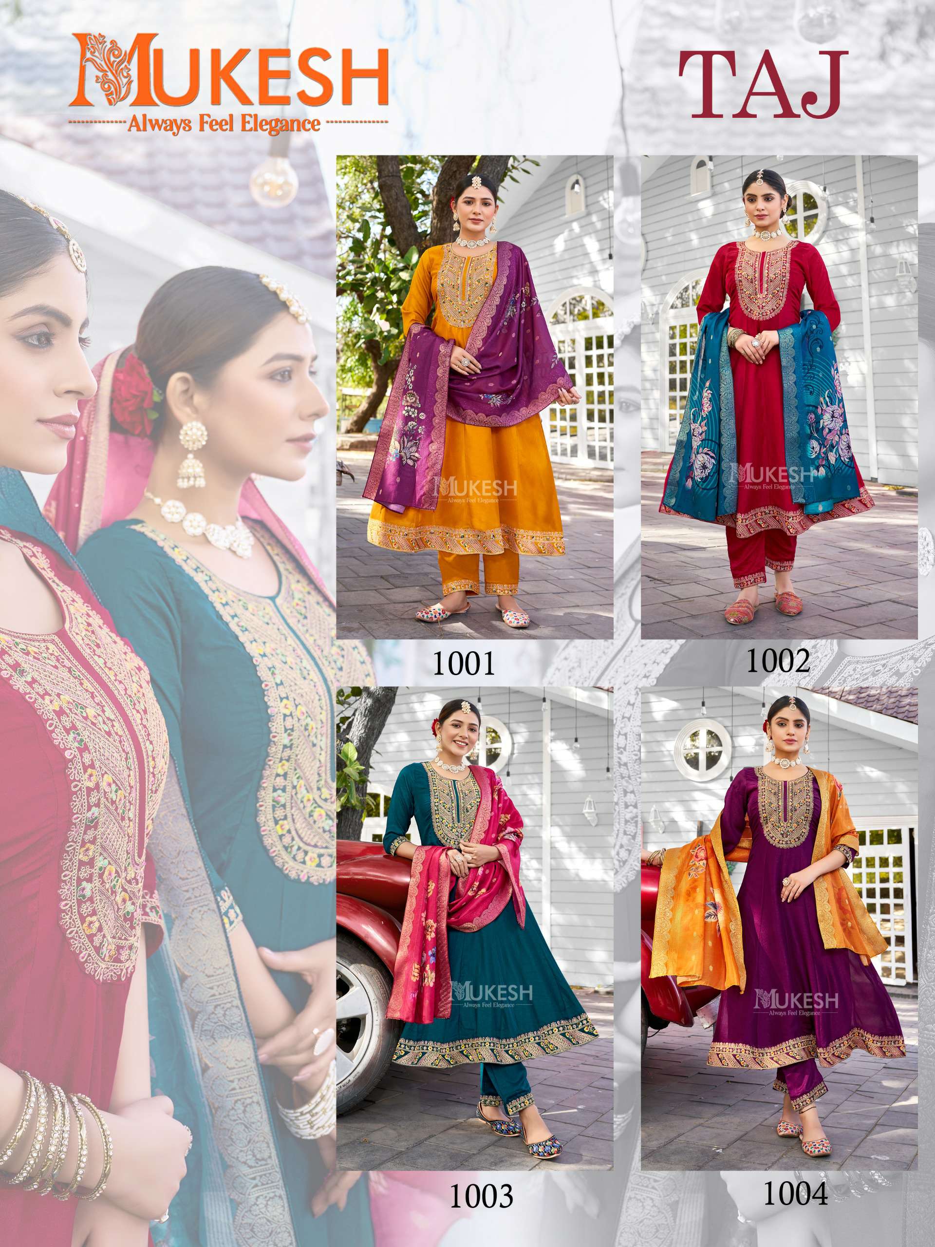 Banwery Present Mukesh Taj Wholesale Pure Vichitra Silk Readymade Suits