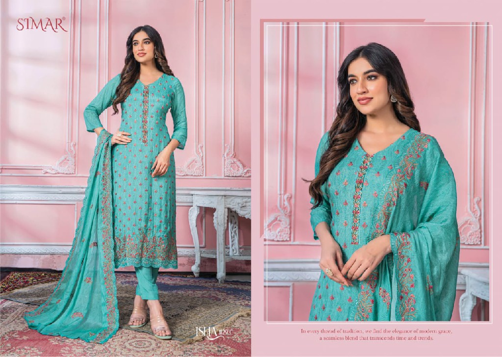 isha by glossy Simar viscose muslin new trendy unstitch salwar suit