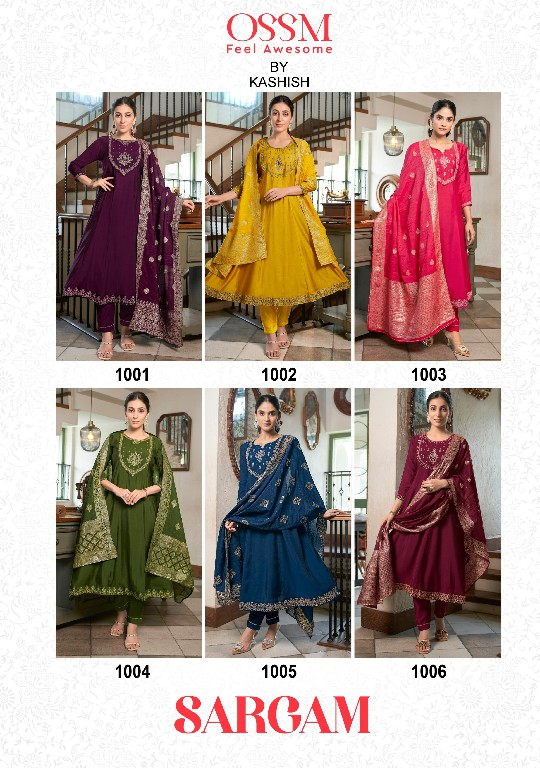 sargam by ossm viscose roman silk fully stitch stylish ladies suit