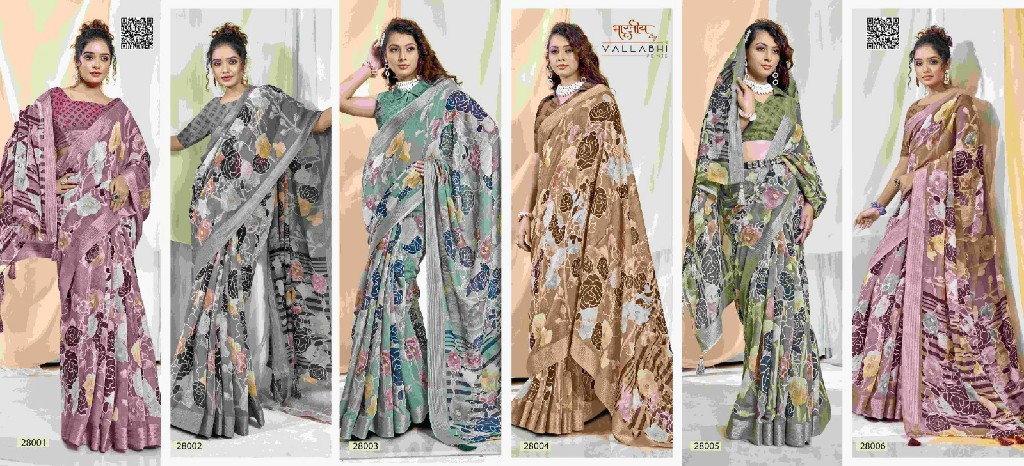 Vallabhi Anuprabha Vol-2 Wholesale Linen Fabrics Sarees