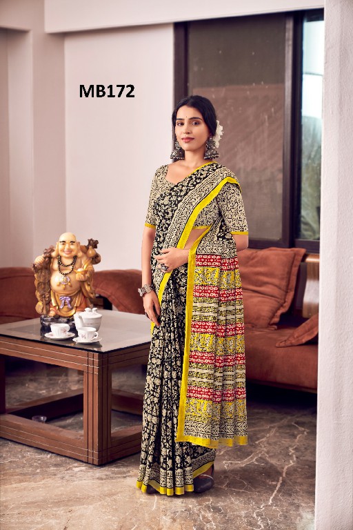 Mira Bela MB172 To MB191 Wholesale Bagru Print Ethnic Sarees