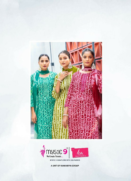 Mystic 9 NIsha Vol-3 Wholesale Rayon Straight Cut Kurti With Pant And Dupatta