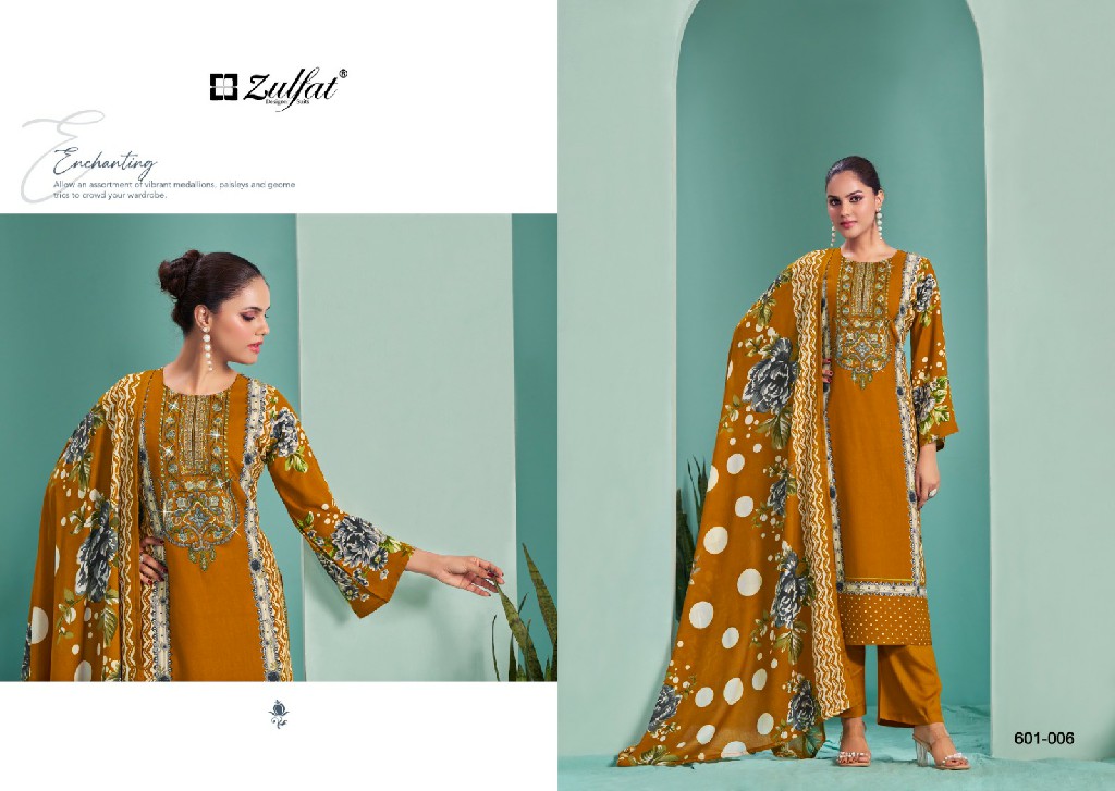 Zulfat Ruhani Wholesale Heavy Viscose Rayon With Work Dress Material