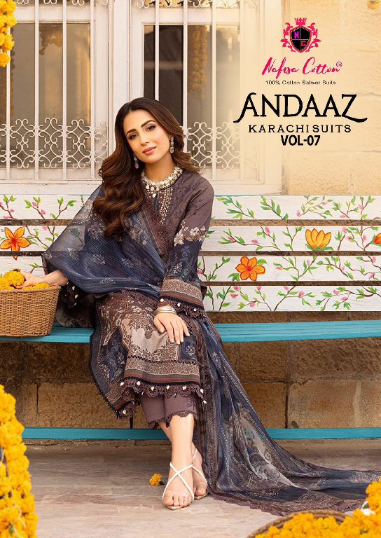 Nafisa Andaaz Karachi Suits Vol-7 Wholesale Printed Karachi Suits