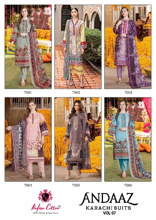 Nafisa Andaaz Karachi Suits Vol-7 Wholesale Printed Karachi Suits