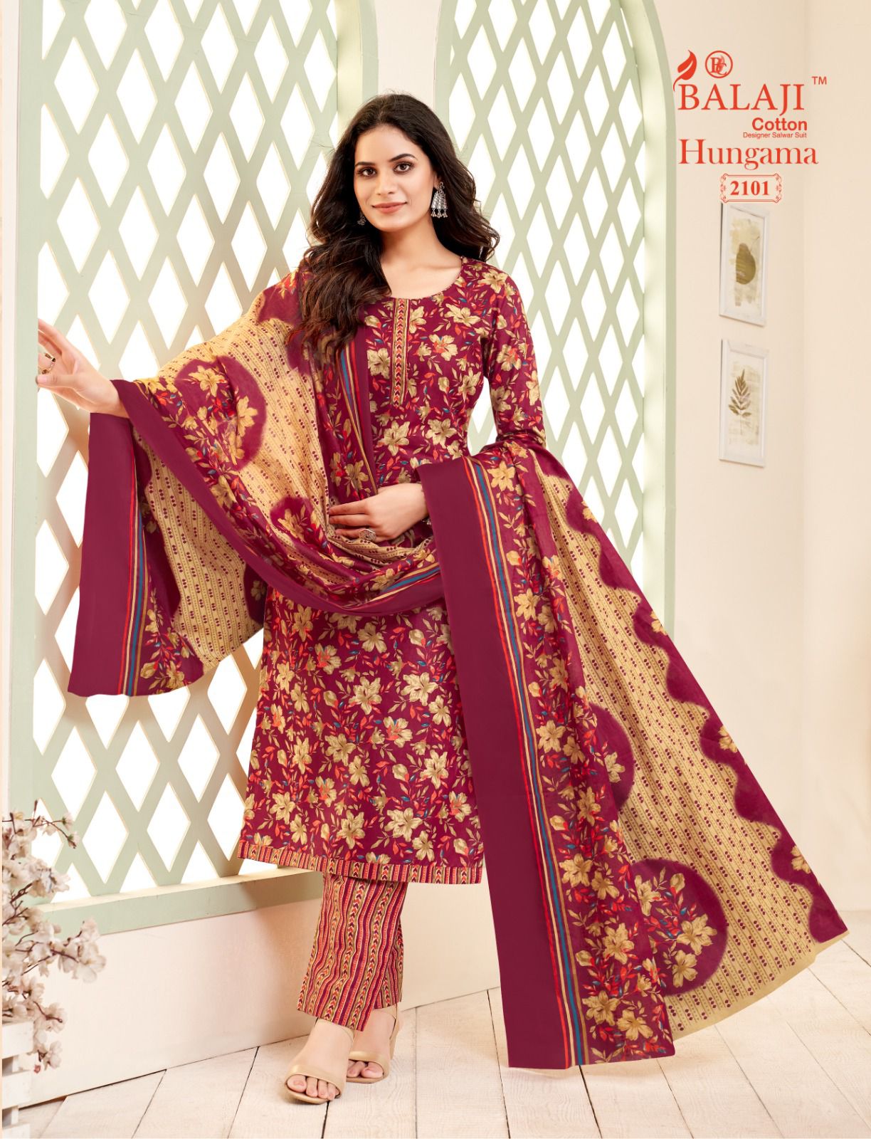Balaji Hungama Vol-21 Wholesale Pure Cotton Printed Dress Material