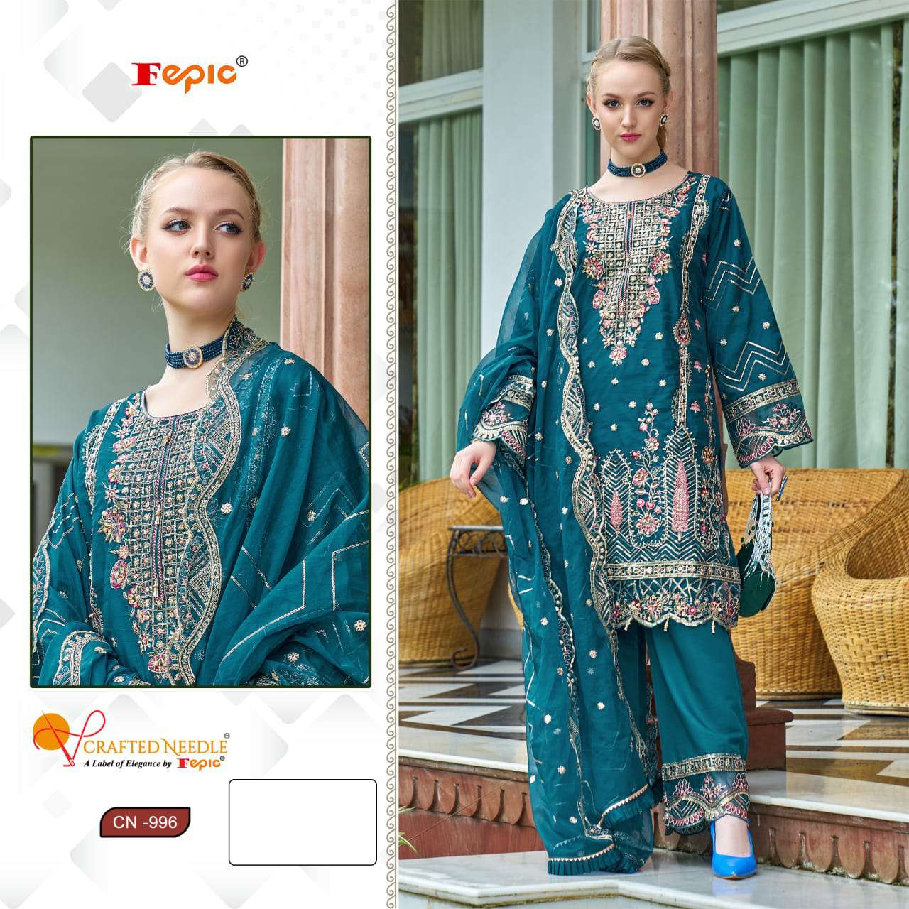 Fepic Crafted Needle CN-996 Wholesale Readymade Indian Pakistani Suits