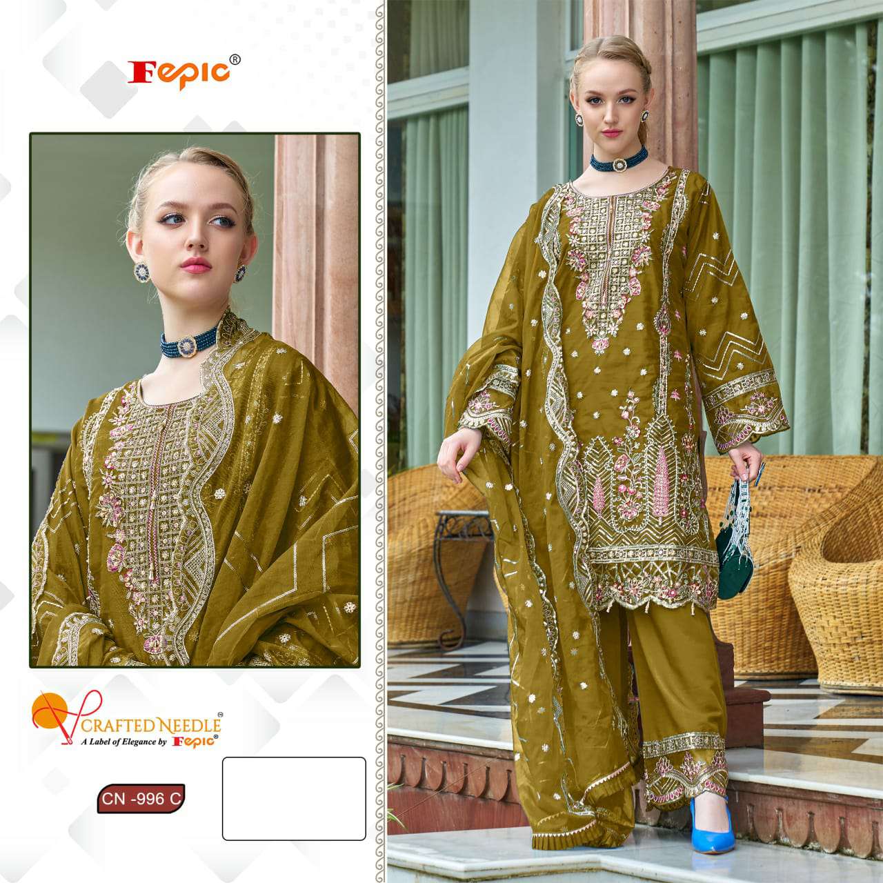 Fepic Crafted Needle CN-996 Wholesale Readymade Indian Pakistani Suits
