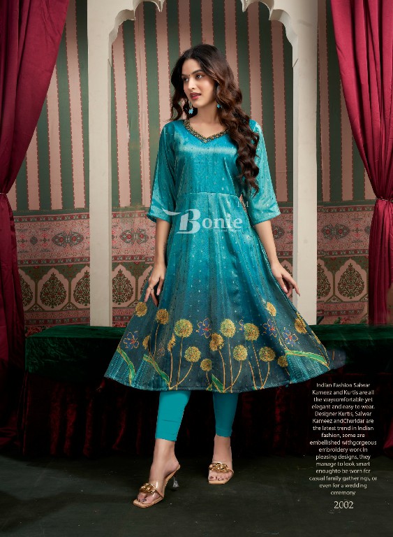 brinda vol 2 by bonie jacquard print fully stitch kalli style long kurtis