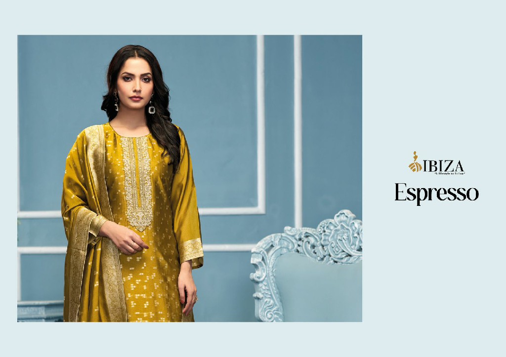 espresso by ibiza banglory silk jacquard fashionable dress material
