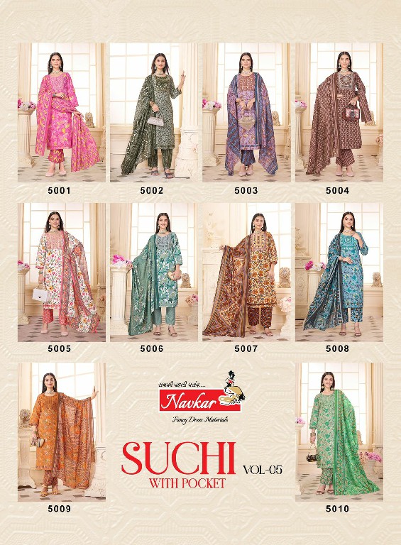 suchi vol 5 by navkar readymade cotton regular wear 3pcs dress