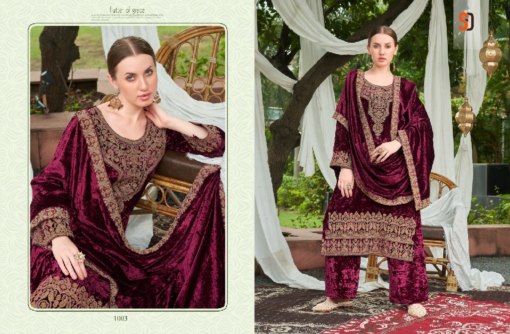 Shraddha Senorita Wholesale Velvet Fabrics Pakistani Style Winter Suits