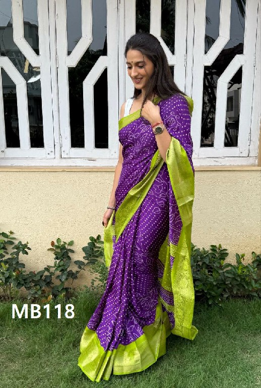 Mira Bela MB116 TO MB118 Wholesale Dola Silk Bandhani Uniform Sarees