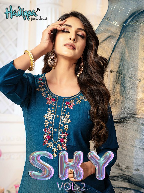 Hadippa Sky Vol-2 Wholesale Straight Cut Kurti With Pant And Dupatta