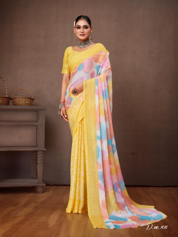 dhaga aavi vol 2 daily wear chiffon fancy saree wholesaler