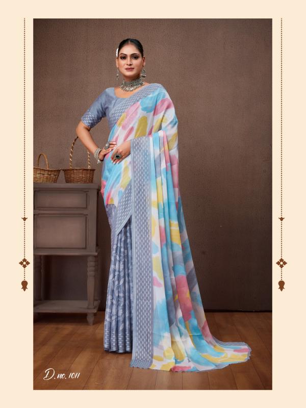 dhaga aavi vol 2 daily wear chiffon fancy saree wholesaler