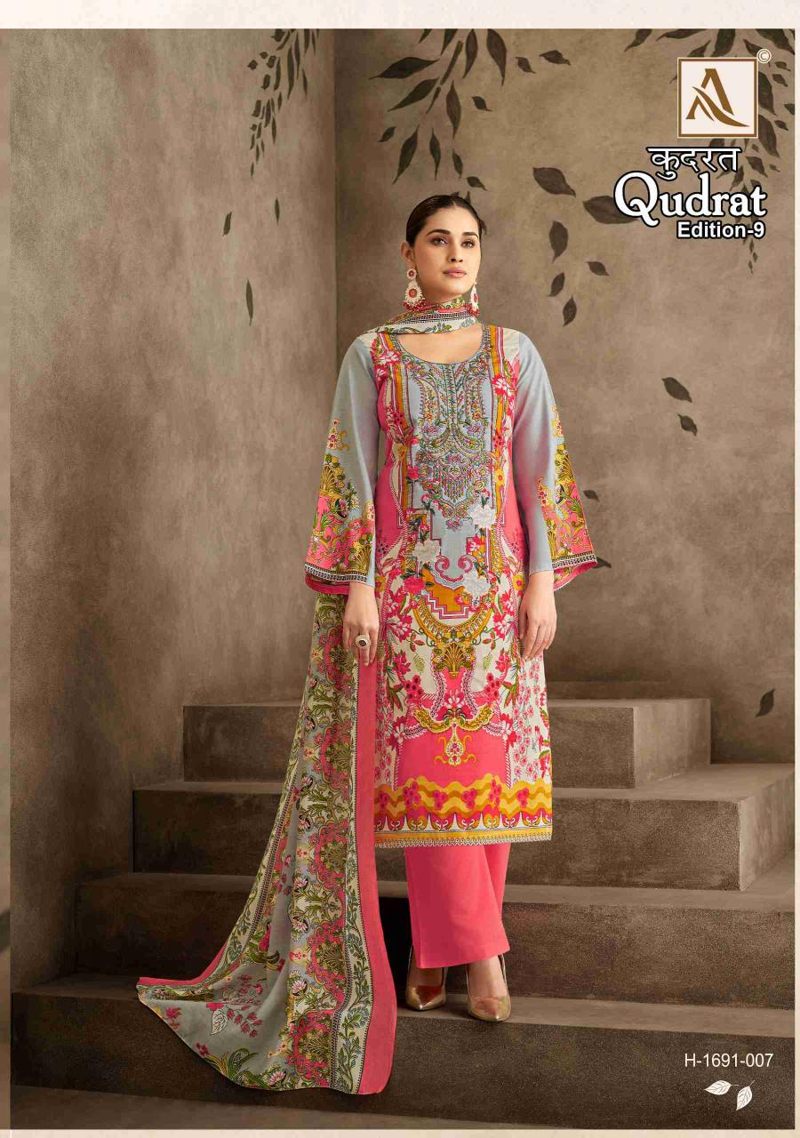 alok suit begin qudrat vol 9 pakistani printed cotton salwar kameez
