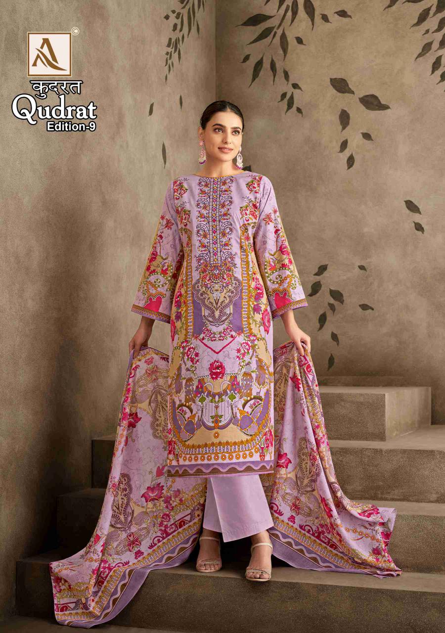 alok suit begin qudrat vol 9 pakistani printed cotton salwar kameez