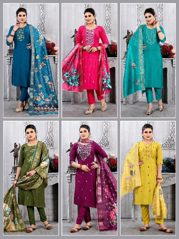 noor vol 1 by krishna trendz readymade elegance jacquard salwar suit